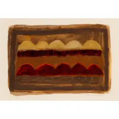 Breon O'Casey, Landscape on Brown, 1997, mixed media on paper