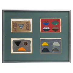 Breon O'Casey, Four Christmas Cards, gouache and collage on paper