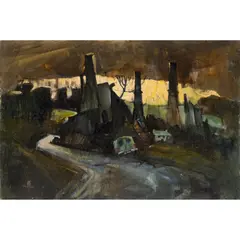 Tony Giles, Cornish Mine, oil on board