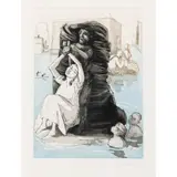 Paula Rego, Tiger Lily on Marooners' Rock, 1992 (Rosenthal 87), coloured etching and aquatint on paper, from the Peter Pan series, printed by Paul Coldwell at Culford Press, London, published by Marlborough Graphics