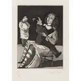Paula Rego, The Baker's Wife I, 1989 (Rosenthal 31), etching and aquatint on Somerset paper, printed by Paul Coldwell at Culford Press, London, published by Marlborough Graphics