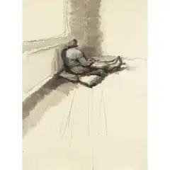 Celia Paul, Back View of My Mother, 1991, ink, wash and pastel on paper