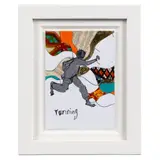 Yinka Shonibare, Running (for RCA Secret), mixed media on postcard