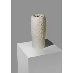 Hitomi Hosono, Tall Wisteria Vase, 2019, carved and hand-built porcelain with an interior of dancing sprigs