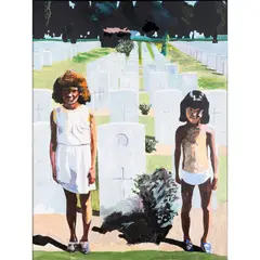 Terry Atkinson, The Stone Touchers 1 Art from the Bunker 4, 1985, acrylic on board