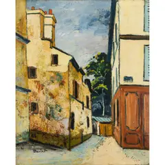 Élisée Maclet, Street in Auteuil, oil on board