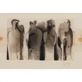 Henry Moore, Working Drawing for Four Standing Figures (Cramer 323), 1973, graphite and ink on acetate, laid on card