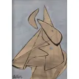 Jankel Adler, Abstract Composition (Opus 153), 1947, tempera on cardboard