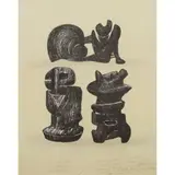 Henry Moore, Trial Proof for Three Sculptural Forms, from La Poésie (Cramer, 320), 1973, lithograph, trial proof aside from the final edition of 40, published by Art et Poésie, Paris