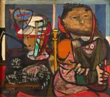 Jankel Adler, Mädchen mit Katze (Girl with Cat), 1942, oil on canvas