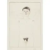 David Hockney, In an Old Book (from Illustrations for Fourteen Poems from Constantine Cavafy), 1966-67 (Tokyo 52), annotated A/P DH in pencil, not in the artist's hand, below the plate