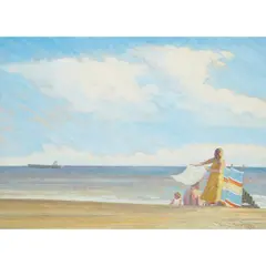 John Reay, A BLUSTERY DAY, oil on board