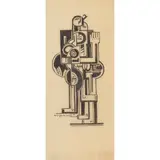William McCance, ABSTRACT FIGURE, 1927, a woodcut