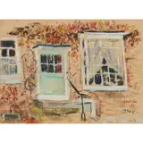 Paul Maze, THE GARDEN STEPS, pastel on buff paper