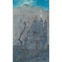 Katherine Cameron, BATH HOUSE, HOLYROOD, MOONLIGHT, watercolour and pencil