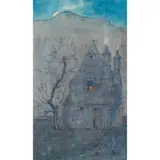 Katherine Cameron, BATH HOUSE, HOLYROOD, MOONLIGHT, watercolour and pencil