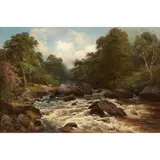 William Joseph King, PICNIC ON THE RIVER WNION, WALES, oil on canvas