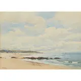 David West, SUNNY DAY, LOSSIEMOUTH BEACH, watercolour