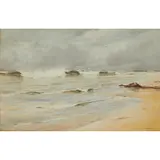 David West, COASTAL SCENE, watercolour