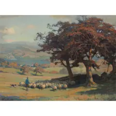 William Pratt, SHEEP AND TREES, 1920, oil on canvas