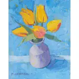 Jennifer Mackenzie, YELLOW TULIPS, oil on canvas
