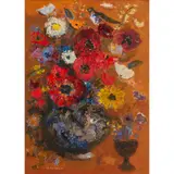 David McClure, FLOWERS IN A CHINESE VASE, oil on canvasboard
