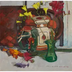 Norman Kirkham, STILL LIFE WITH FREESIA, oil on canvas