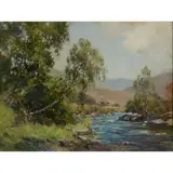 J. A. Henderson Tarbet, RIVER LANDSCAPE, oil on canvas