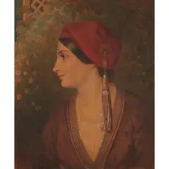 PORTRAIT OF A TURKISH GIRL by Hubert von Herkomer, 1879, watercolour and body colour on paper laid on board, sold Jun 2023