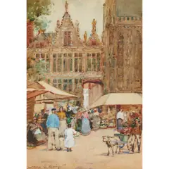 James Garden Laing, HOTEL DE VILLE, BRUGES, watercolour