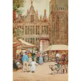 James Garden Laing, HOTEL DE VILLE, BRUGES, watercolour