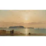 James Cassie, MUSSEL GATHERERS AT SUNSET, oil on canvas