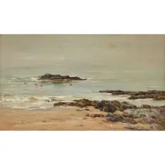 Joseph Henderson, BATHING OFF THE AYRSHIRE COAST, oil on canvas