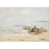 Robert Gemmell Hutchison, WATCHING THE WAVES, oil on canvas