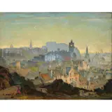 Robert Eadie, EDINBURGH SKYLINE AT SUNSET, oil on canvas