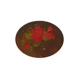 Stuart Park, A STILL LIFE OF RED GERANIUMS, oil on canvas, oval