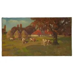John Reid Murray, STOOKS IN SUMMER, oil on canvas