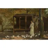 Archibald David Reid, FEEDING PIGEONS, oil on canvas