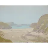 George Houston, ON THE BEACH, oil on canvas