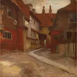 Charles Hodge Mackie, A STREET IN FRANCE, oil on board
