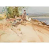 William Russell Flint, A SUMMER'S DAY, watercolour