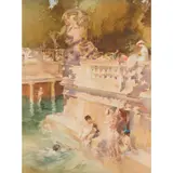 William Russell Flint, SUNKEN BATHS, watercolour