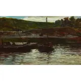 Colin Hunter, UNLOADING THE CATCH, oil on canvas