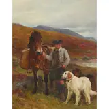 John Sargeant Noble, THE YOUNG GAMEKEEPER, oil on panel