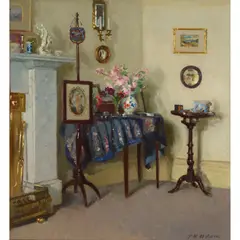 Patrick William Adam, A GRACEFUL INTERIOR, oil on canvas