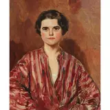 James McBey, HALF-LENGTH PORTRAIT OF FRANCES GRIPPER, Oil on canvas