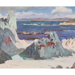 John Duncan, CATHEDRAL ROCK, NORTH END, IONA, oil on board
