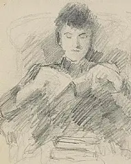 John Butler Yeats, Lily Relaxing, pencil on paper