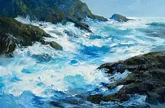 Annemarie Bourke, Rocky Shore, Dingle Peninsula, oil on canvas