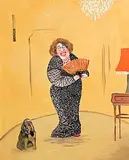 John Schwatschke, Lady with a Fan, oil on canvas